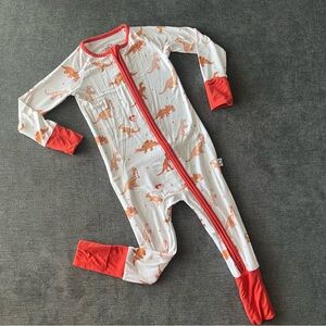 Dream Big Little Co Kids Bamboo Dinosaur One-Piece Zippy Pajamas sz12-18 months
